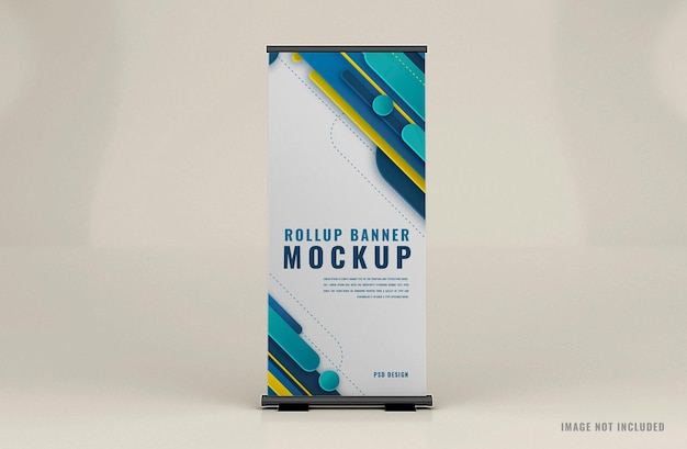 Realistische stand reclame rollup banner mockup