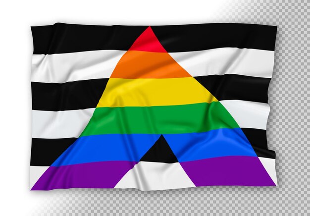 Realistische Straight Ally Pride-vlag