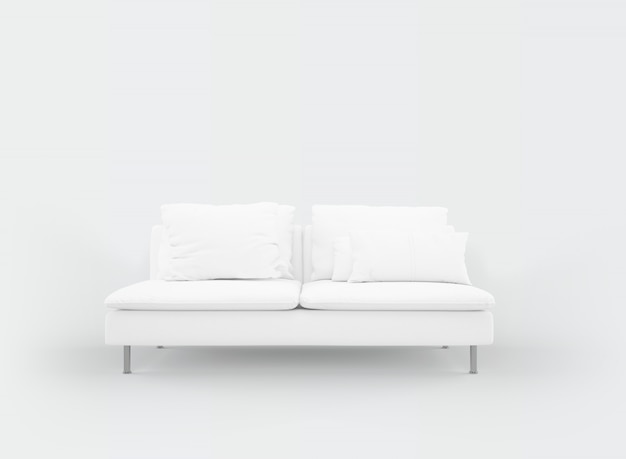 realistische witte sofa mockup