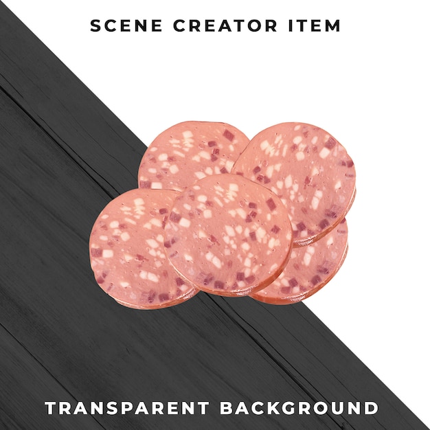 Rebanada de carne PSD transparente