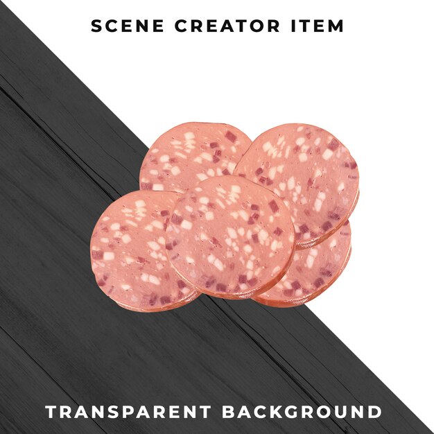 Rebanada de carne PSD transparente