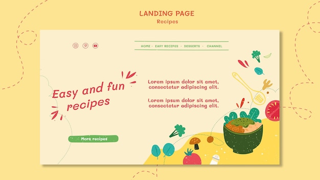 Gratis PSD recepten webaite-sjabloon