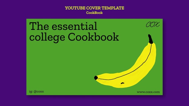 PSD gratuito recetas de libros de cocina cubierta de youtube