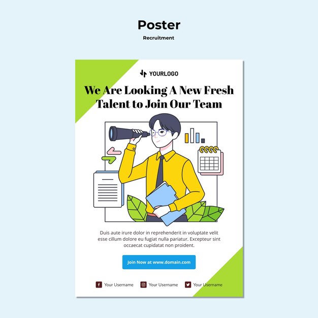 Recruitment concept poster sjabloon