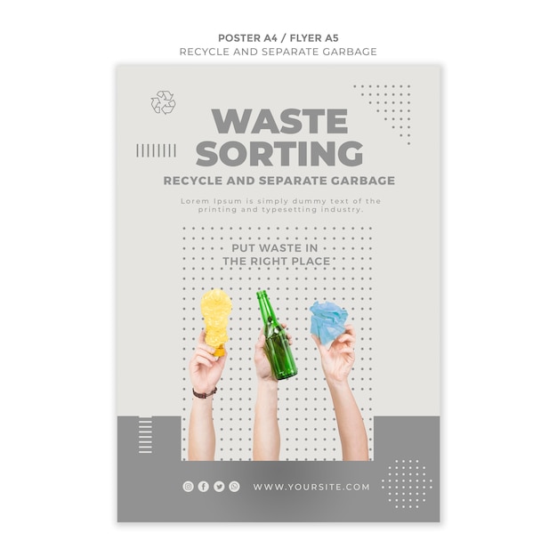 Gratis PSD recycle concept flyer sjabloonontwerp