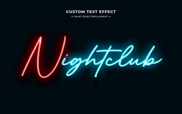 PSD Gratis red and blue neon text effect