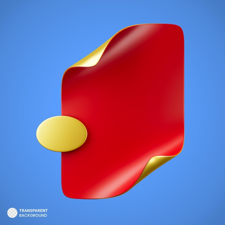 PSD Gratis red blank price label ribbon icon isolated 3d render illustration