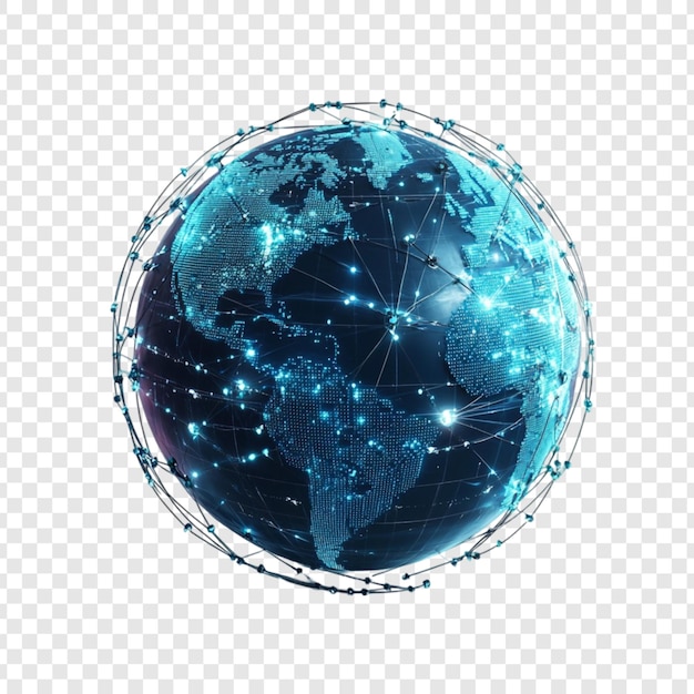 Red global Una visualización digital de la Tierra