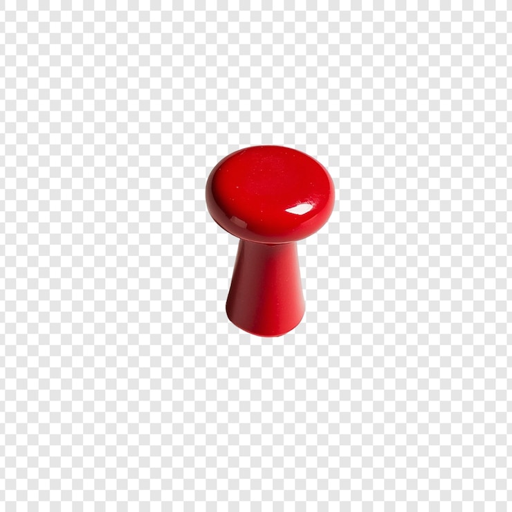 PSD gratuito red push pin un primo piano in studio di un singolo thumbtack rosso