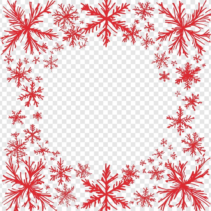 PSD gratuito red snowflake frame design per le vacanze invernali