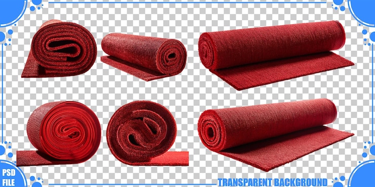 PSD Gratis red textured roll on transparent background