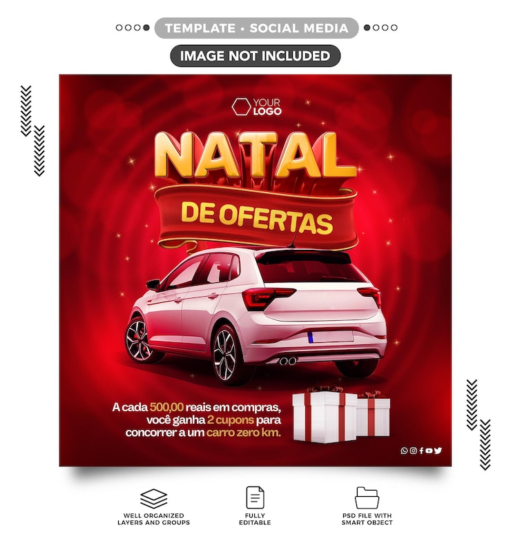 PSD gratuito las redes sociales alimentan las ofertas navideñas para la venta de automóviles