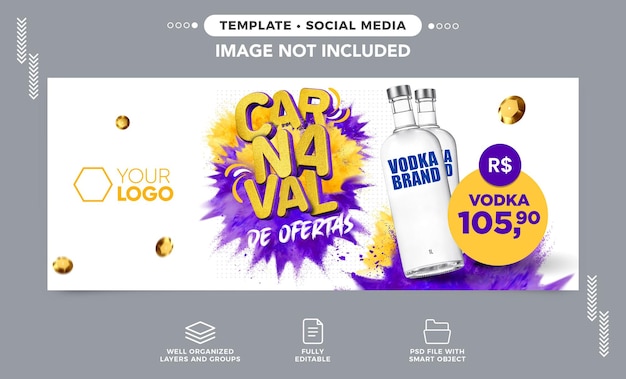 PSD gratuito redes sociales banner instagram ofertas de carnaval