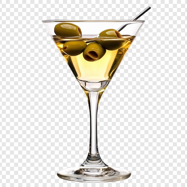 Un refrescante cóctel de martini con aceitunas