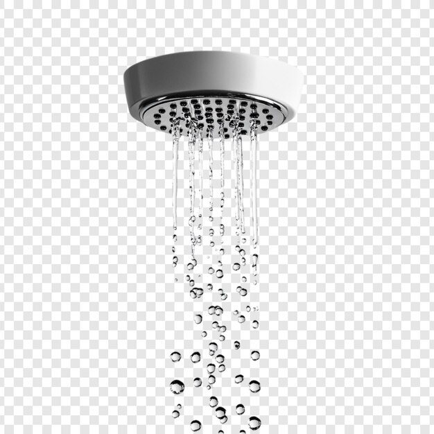Refrescante ducha con agua que fluye hacia abajo