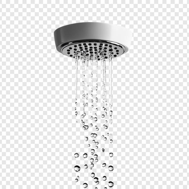 Refrescante ducha con agua que fluye hacia abajo