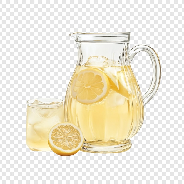 Refrescante limonada casera en una jarra de vidrio