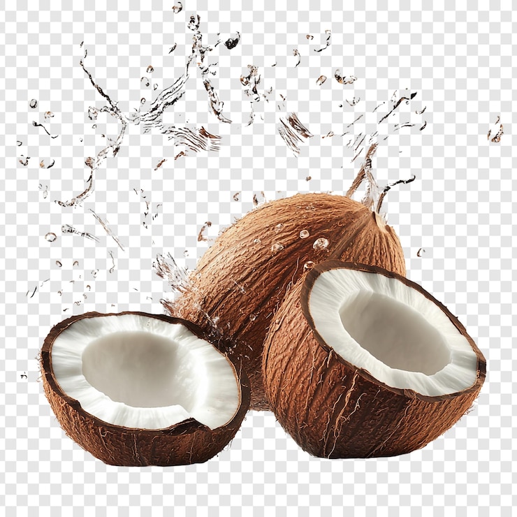 PSD Gratis refreshing coconut water splash tropical delight