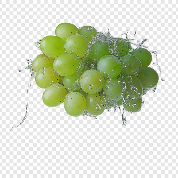 PSD Gratis refreshing green grapes in water splash