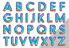 Gratis PSD regenboog gekleurde ballon alfabet