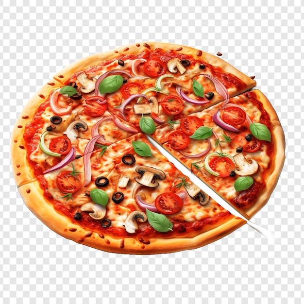 Gratis PSD regina style pizza geïsoleerd op transparante achtergrond