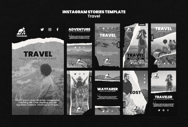 Gratis PSD reis instagram verhalencollectie