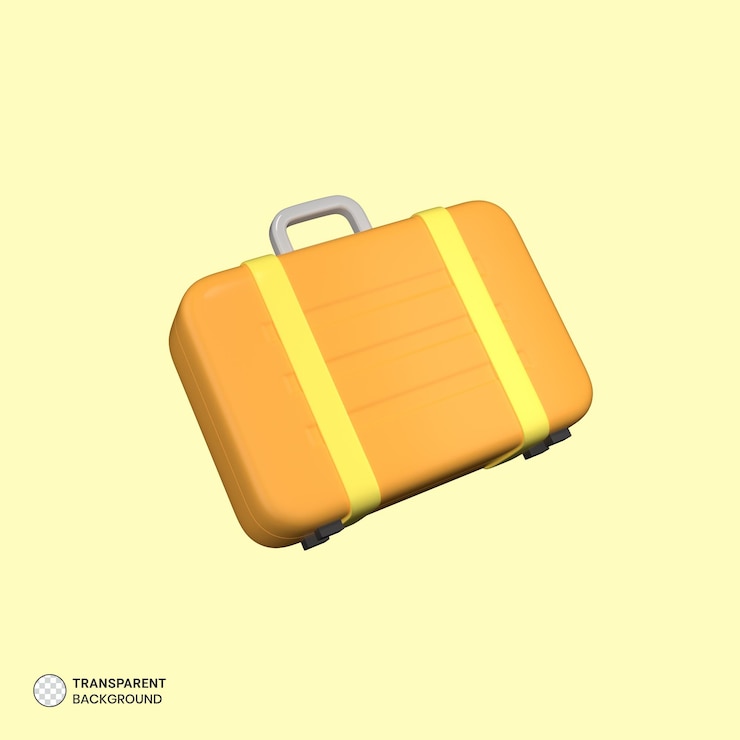 Gratis PSD reiskofferpictogram geïsoleerde 3d render illustratie