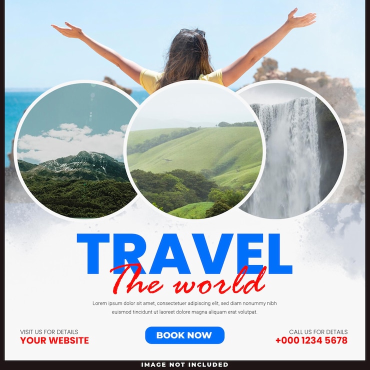 Gratis PSD reizen en reizen social media post instagram post of web banner sjabloon