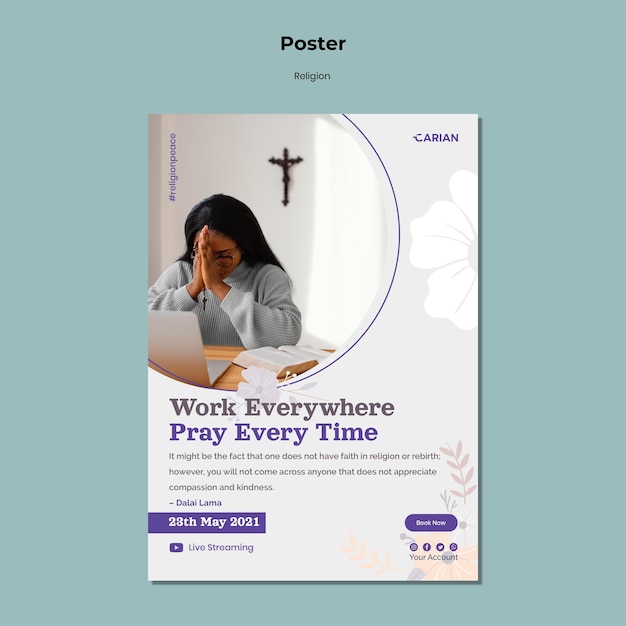 Gratis PSD religies concept poster