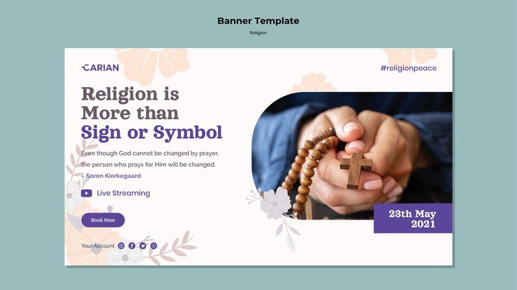 PSD Gratis religions concept horizontal banner