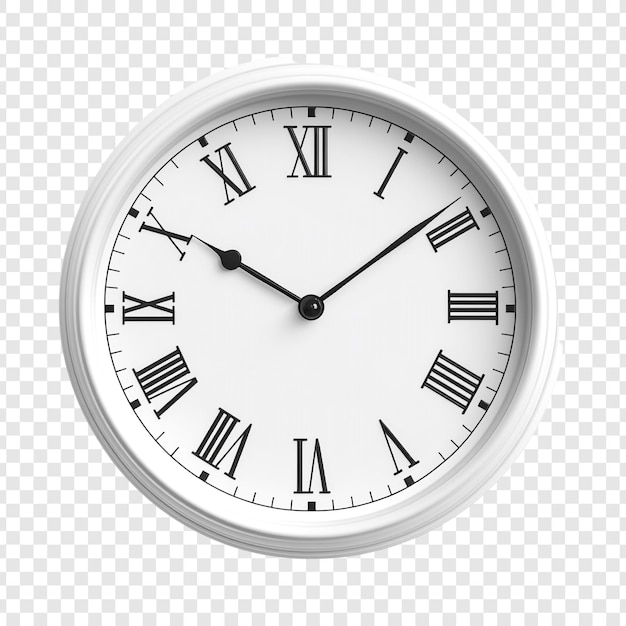 Reloj analógico blanco clásico con números romanos