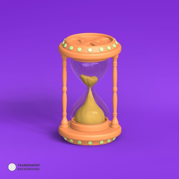 PSD gratuito reloj de arena reloj de arena icono aislado 3d render ilustración