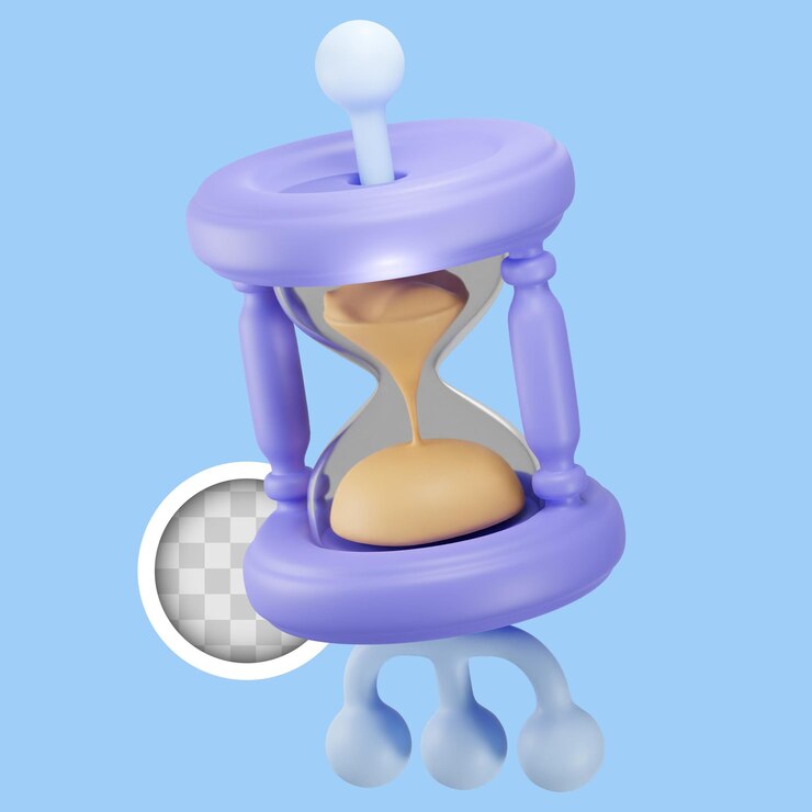 PSD gratuito reloj de arena representa el tiempo y su gestión ilustración 3d