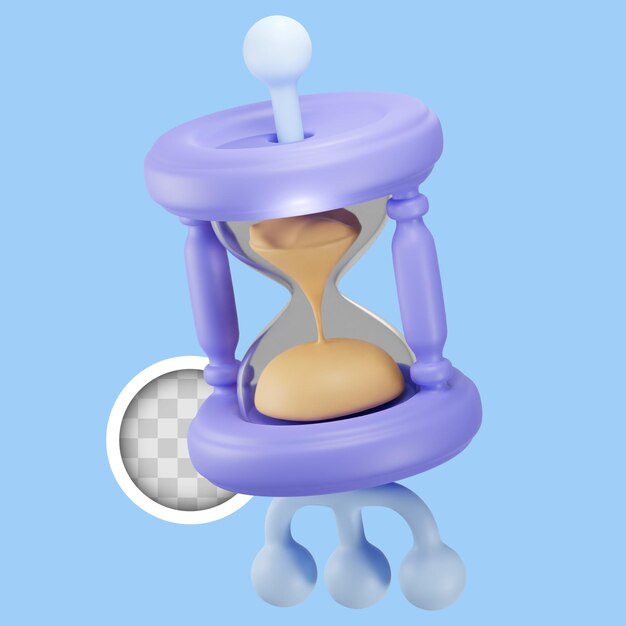 Reloj de arena Representa el tiempo y su gestión Ilustración 3d