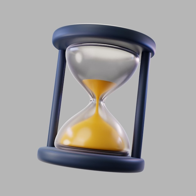 reloj de arena transparente 3d