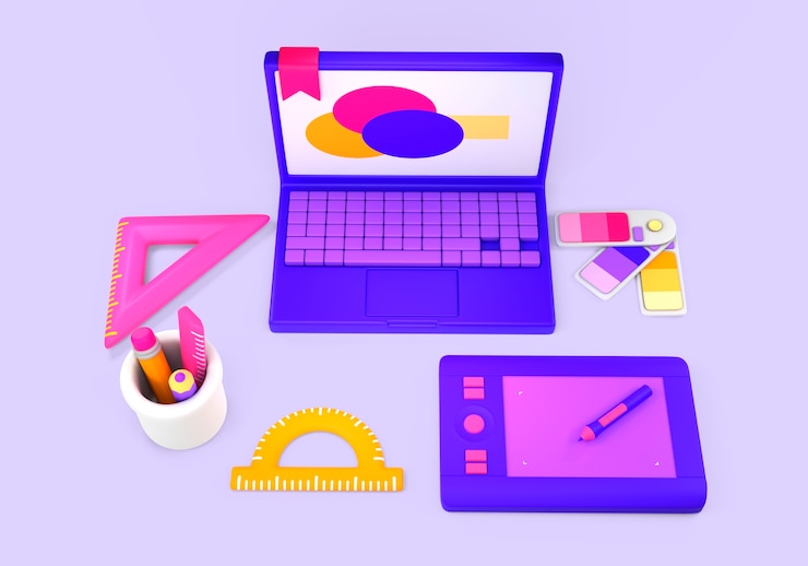 PSD Gratis render 3d dari desain grafis