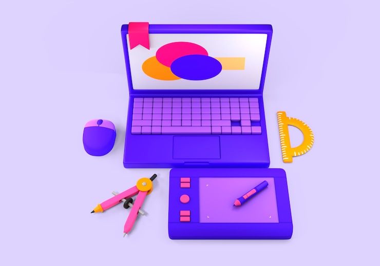 PSD Gratis render 3d dari desain grafis