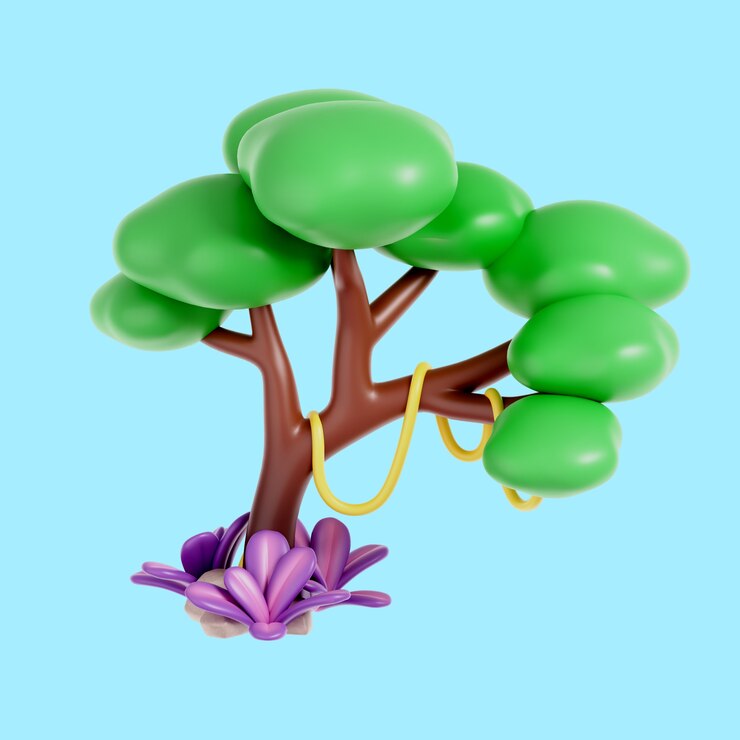 PSD Gratis render 3d dari ikon elemen lanskap