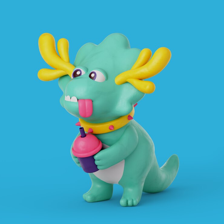 PSD Gratis render 3d dari ikon monster