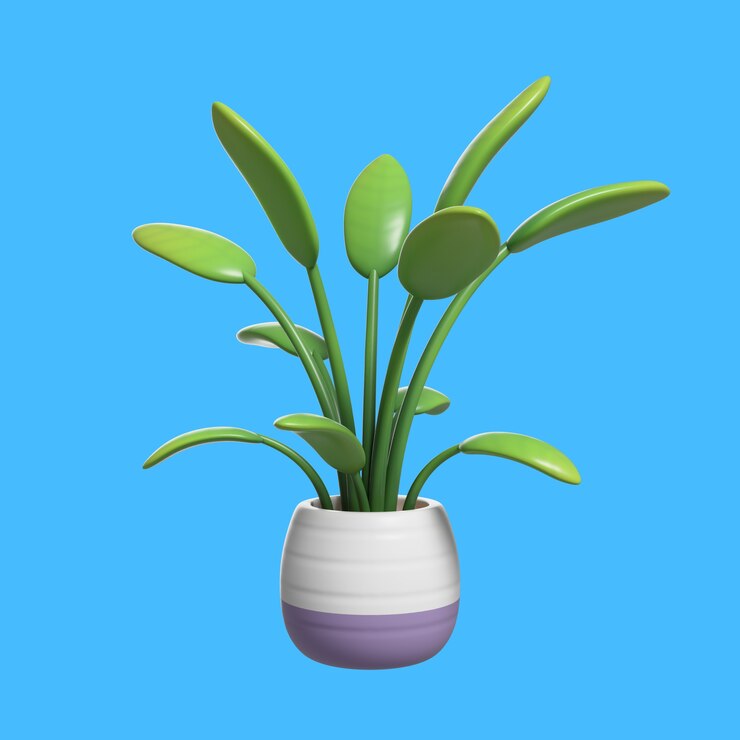 PSD Gratis render 3d dari ikon tanaman