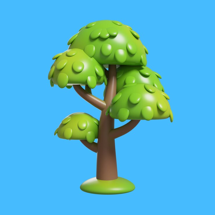 PSD Gratis render 3d dari ikon tanaman