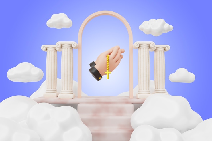PSD Gratis render 3d dari ilustrasi surga