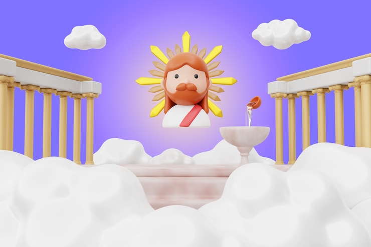 PSD Gratis render 3d dari ilustrasi surga