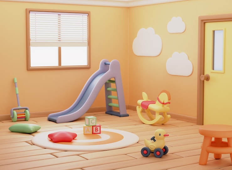 PSD Gratis render 3d dari ilustrasi taman kanak-kanak