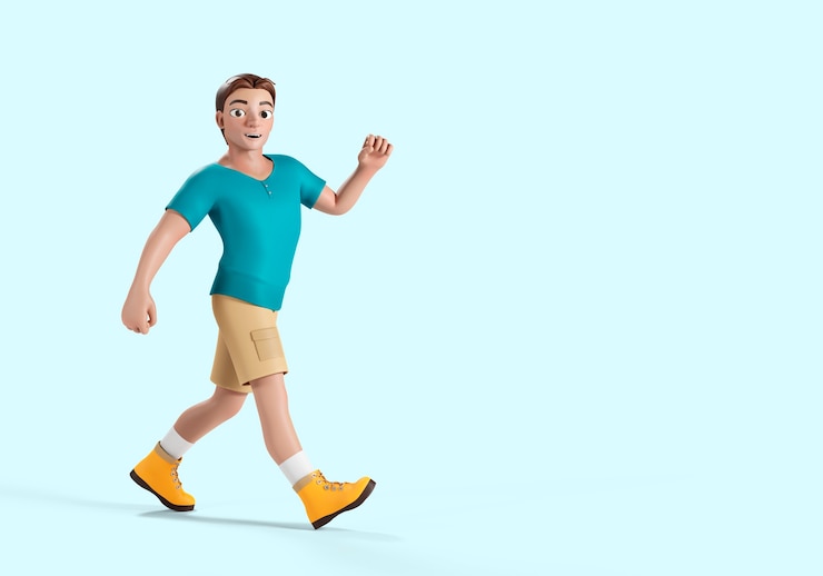 PSD Gratis render 3d dari turis perjalanan