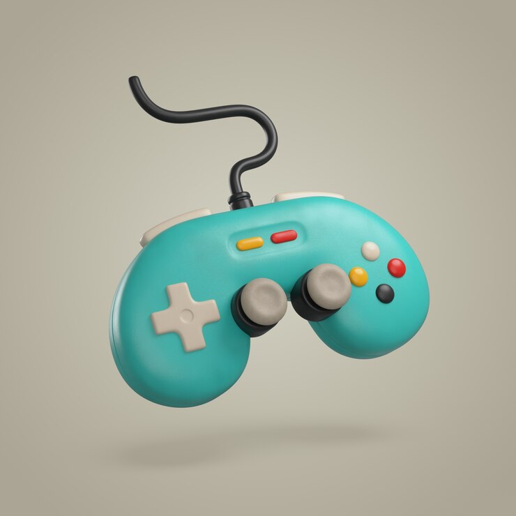 PSD Gratis render 3d desain ikon game retro