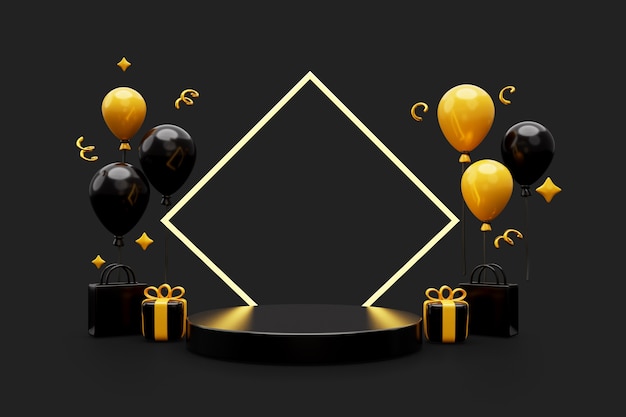Render 3d de diseño de fondo de venta