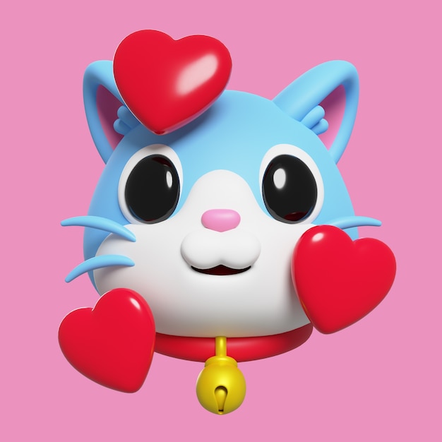 PSD gratuito render 3d de emoji de gato