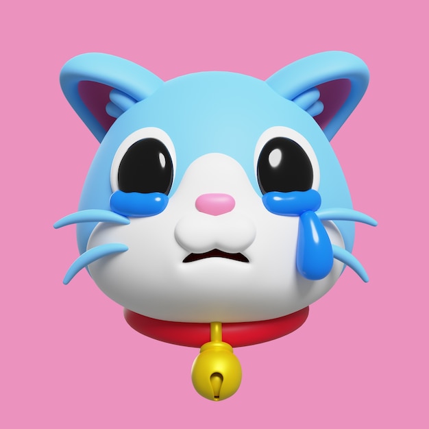 PSD gratuito render 3d de emoji de gato
