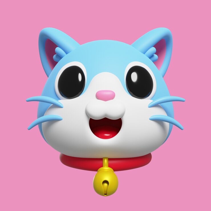 PSD Gratis render 3d emoji kucing